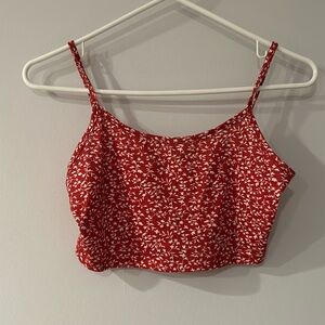 Ditsy Floral Red Cami Crop Top